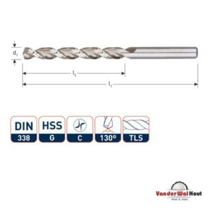 HSS Houtspiraalboor DIN338 TLS ø5,0x52x86 / in etui
